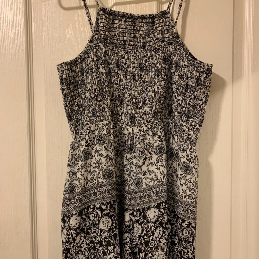 Black and White Floral Romper.